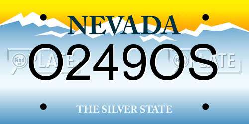 O249OS Nevada License Plate