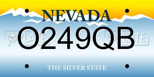O249QB Nevada License Plate