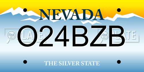 O24BZB Nevada License Plate