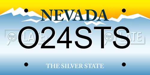 O24STS Nevada License Plate