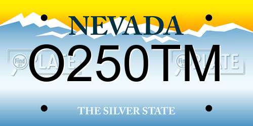 O250TM Nevada License Plate