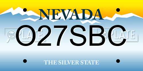 O27SBC Nevada License Plate