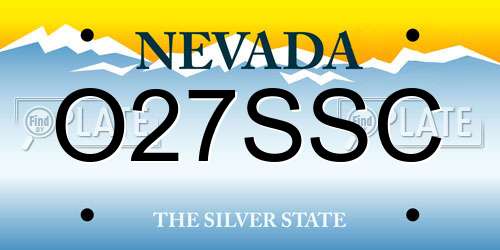 O27SSC Nevada License Plate
