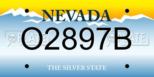 O2897B Nevada License Plate