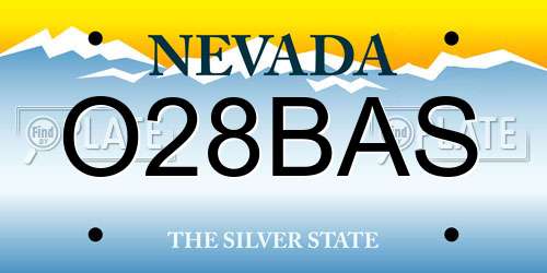 O28BAS Nevada License Plate
