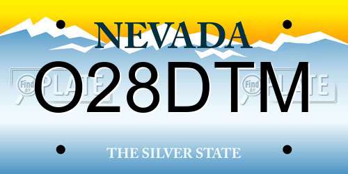 O28DTM Nevada License Plate