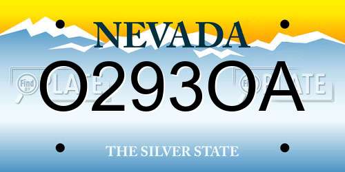 O293OA Nevada License Plate