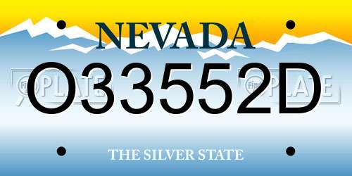 O33552D Nevada License Plate