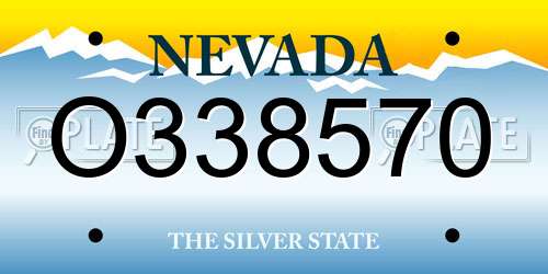 O338570 Nevada License Plate