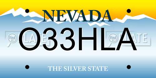 O33HLA Nevada License Plate