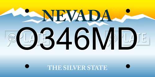 O346MD Nevada License Plate