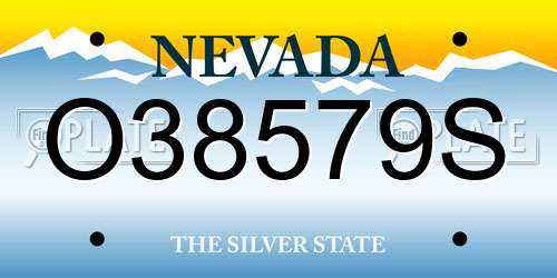 O38579S Nevada License Plate