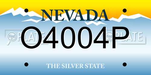 O4004P Nevada License Plate