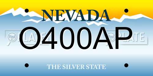 O400AP Nevada License Plate