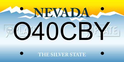 O40CBY Nevada License Plate