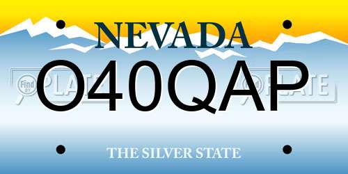 O40QAP Nevada License Plate