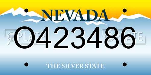 O423486 Nevada License Plate