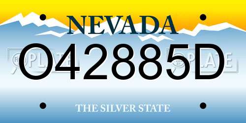 O42885D Nevada License Plate