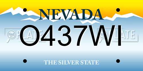 O437WI Nevada License Plate