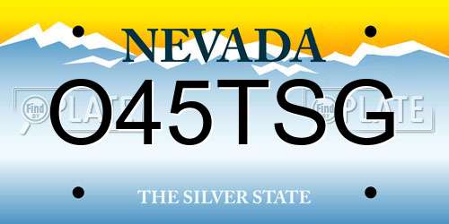 O45TSG Nevada License Plate