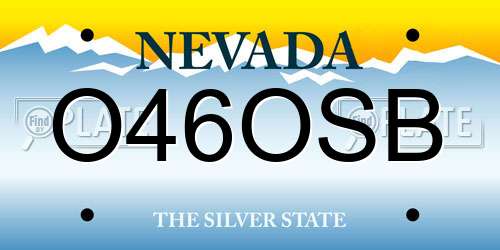 O46OSB Nevada License Plate