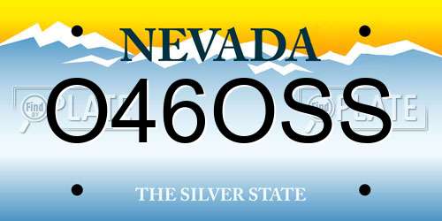 O46OSS Nevada License Plate
