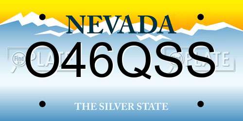 O46QSS Nevada License Plate