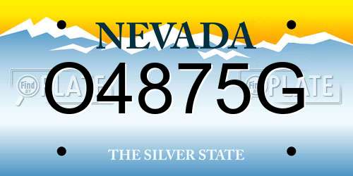 O4875G Nevada License Plate