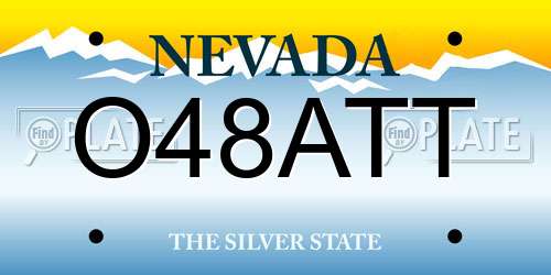 O48ATT Nevada License Plate