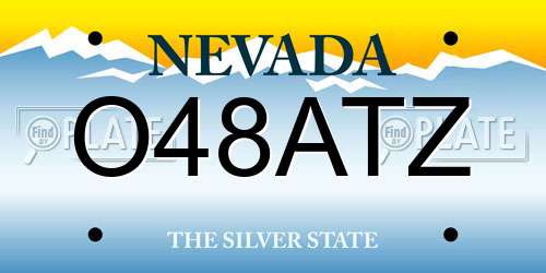 O48ATZ Nevada License Plate