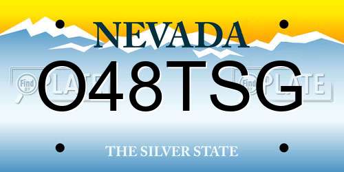 O48TSG Nevada License Plate