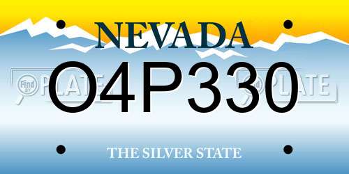 O4P330 Nevada License Plate