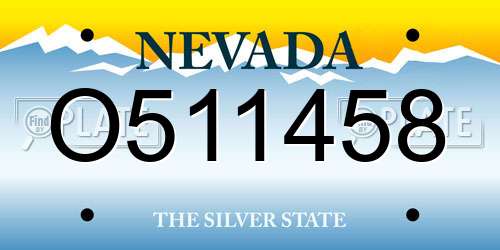 O511458 Nevada License Plate