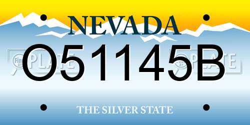 O51145B Nevada License Plate