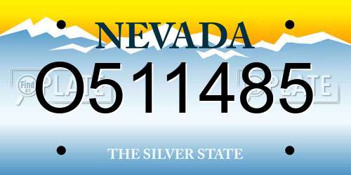 O511485 Nevada License Plate