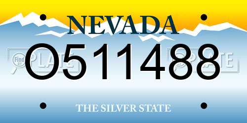 O511488 Nevada License Plate