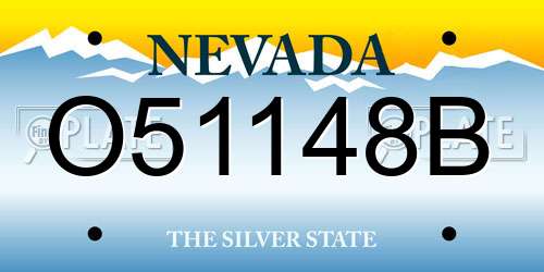 O51148B Nevada License Plate