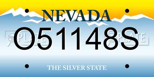 O51148S Nevada License Plate