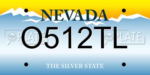 O512TL Nevada License Plate