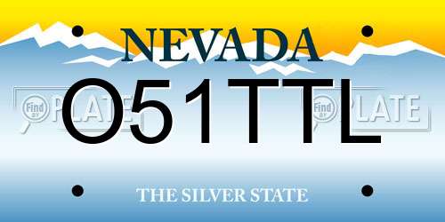 O51TTL Nevada License Plate