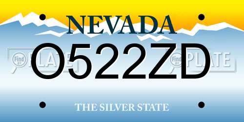 O522ZD Nevada License Plate