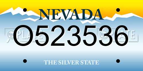 O523536 Nevada License Plate