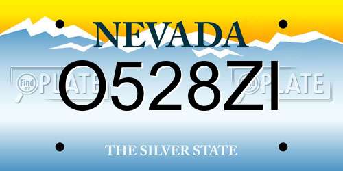 O528ZI Nevada License Plate
