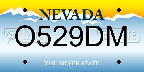 O529DM Nevada License Plate