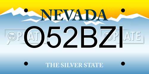 O52BZI Nevada License Plate
