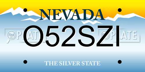O52SZI Nevada License Plate