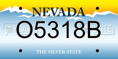 O5318B Nevada License Plate
