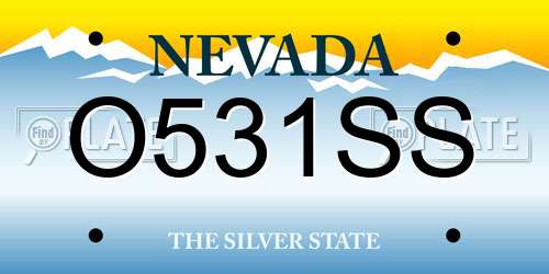 O531SS Nevada License Plate