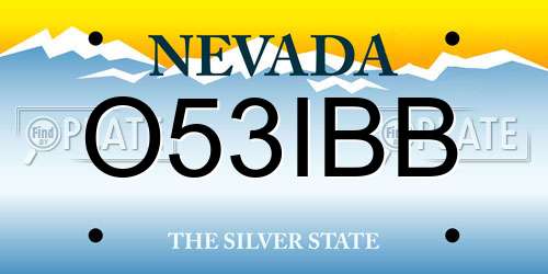 O53IBB Nevada License Plate