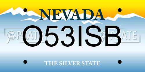 O53ISB Nevada License Plate